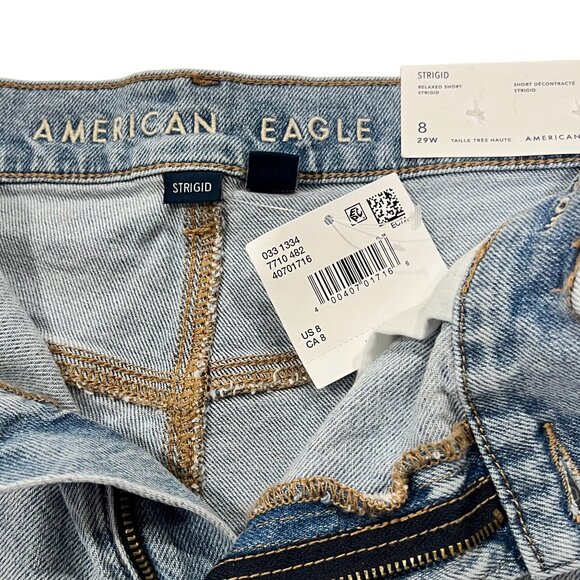American Eagle Strigid Relaxed Denim Shorts, NWT, Light Wash, 8 - Picture 3 of 8
